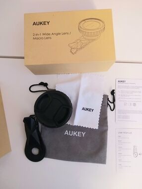 AUKEY Black 2-in-1 Wide Angle & Macro Clip-On Lens